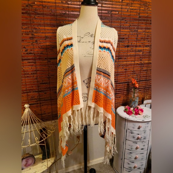 Say What? Sweaters - Say What? Vibrant Knit Fringe Vest